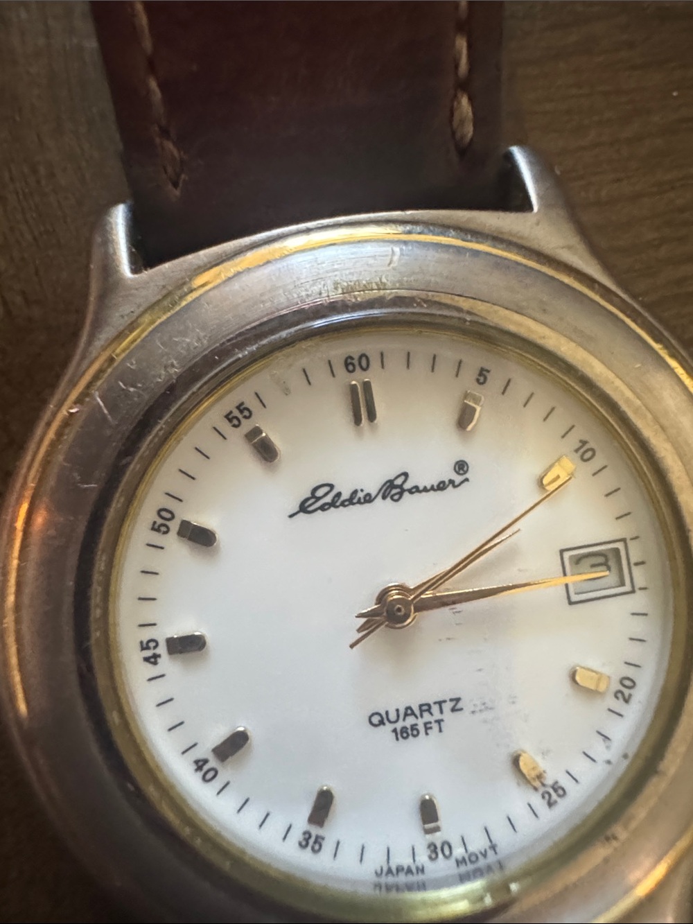 Eddie Bauer White Dial Watch with Gold Accents